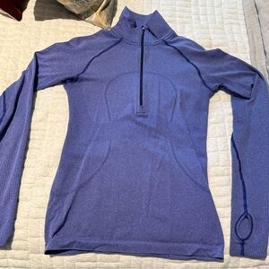 Lululemon Swiftly Half Zip Pullover Long Sleeve Top Thumbholes Size 6